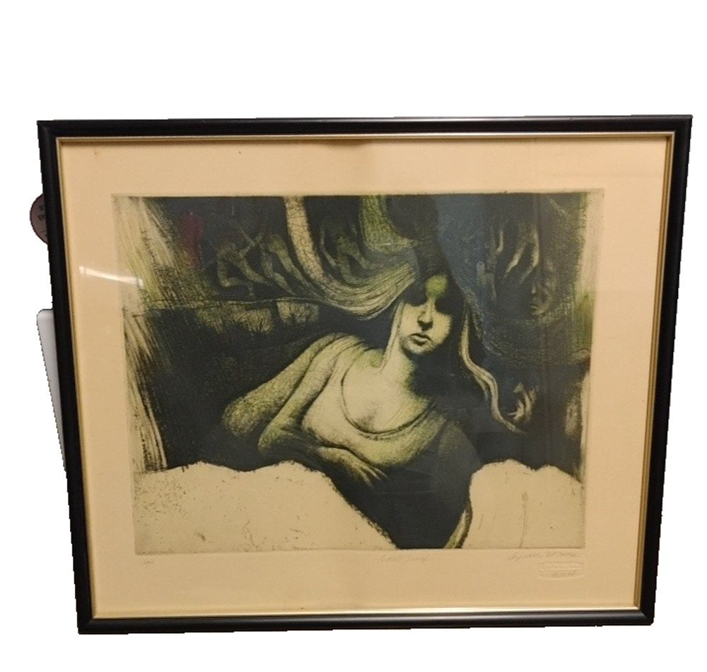 Donald Sexauer Vigil Signed Artist Proof Etching 1968 Framed Ed. 20 23x20 inch